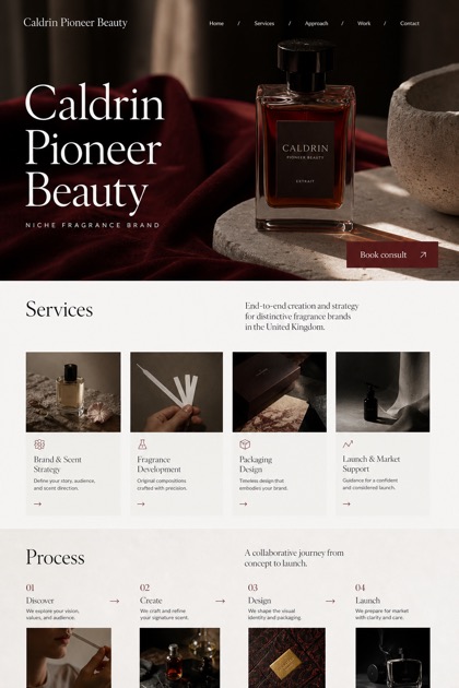 Beauty & Wellness website design for United Kingdom, showing a clear opening, service information, supporting content, and a focused inquiry action.