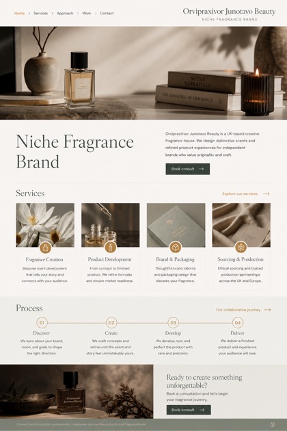Beauty & Wellness website design for United Kingdom, showing a clear opening, service information, supporting content, and a focused inquiry action.