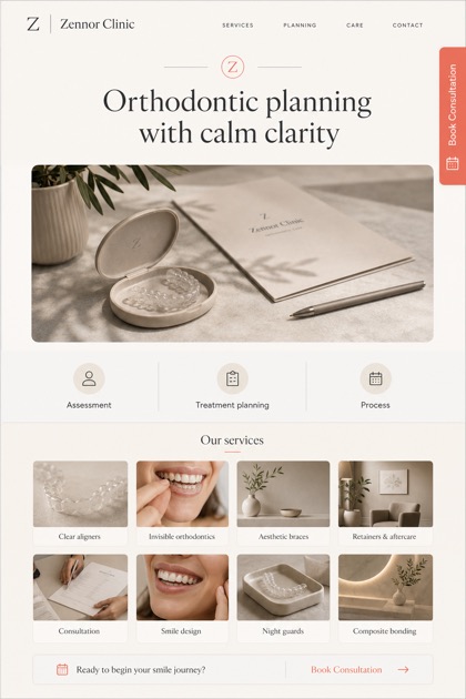Healthcare website design for United Kingdom, showing a clear opening, service information, supporting content, and a focused inquiry action.