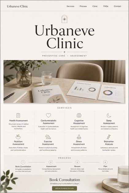 Healthcare website design for United Kingdom, showing a clear opening, service information, supporting content, and a focused inquiry action.