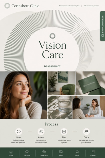 Healthcare website design for United Kingdom, showing a clear opening, service information, supporting content, and a focused inquiry action.
