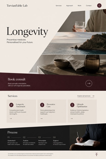 Healthcare website design for United Kingdom, showing a clear opening, service information, supporting content, and a focused inquiry action.