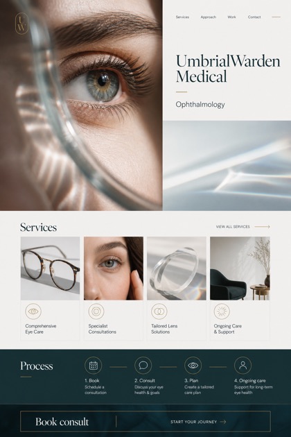 Healthcare website design for United Kingdom, showing a clear opening, service information, supporting content, and a focused inquiry action.