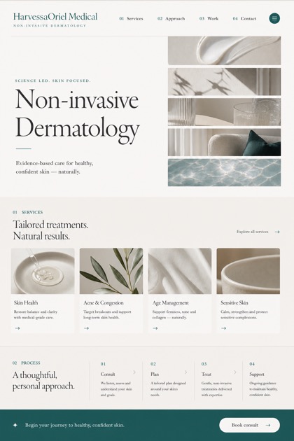 Healthcare website design for United Kingdom, showing a clear opening, service information, supporting content, and a focused inquiry action.