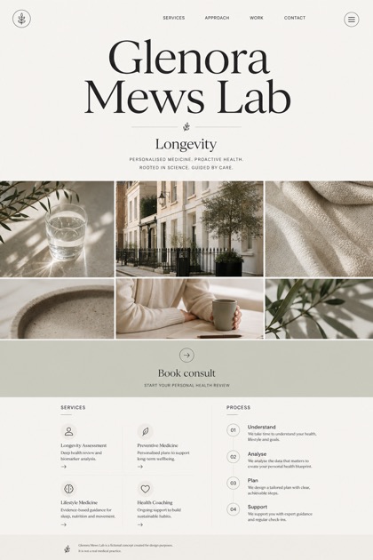 Healthcare website design for United Kingdom, showing a clear opening, service information, supporting content, and a focused inquiry action.