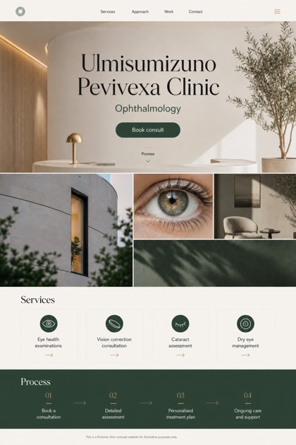 Healthcare website design for United Kingdom, showing a clear opening, service information, supporting content, and a focused inquiry action.