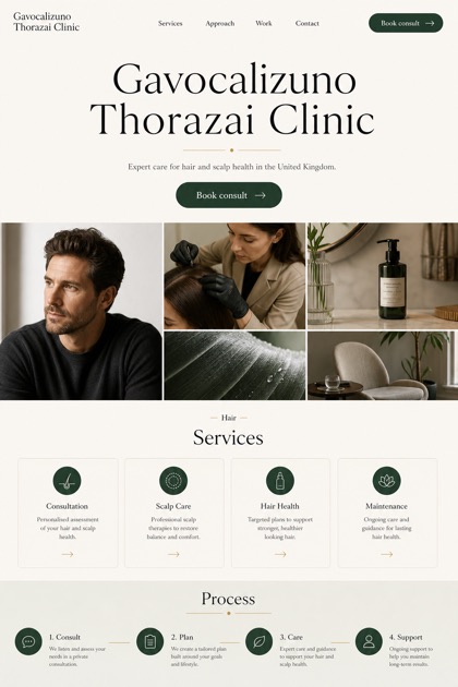 Healthcare website design for United Kingdom, showing a clear opening, service information, supporting content, and a focused inquiry action.