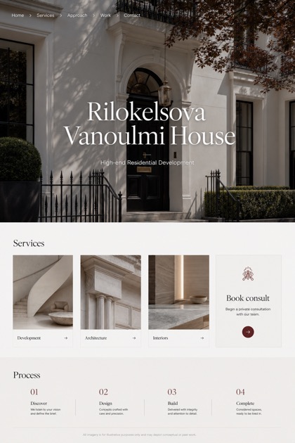 Property website design for United Kingdom, showing a clear opening, service information, supporting content, and a focused inquiry action.