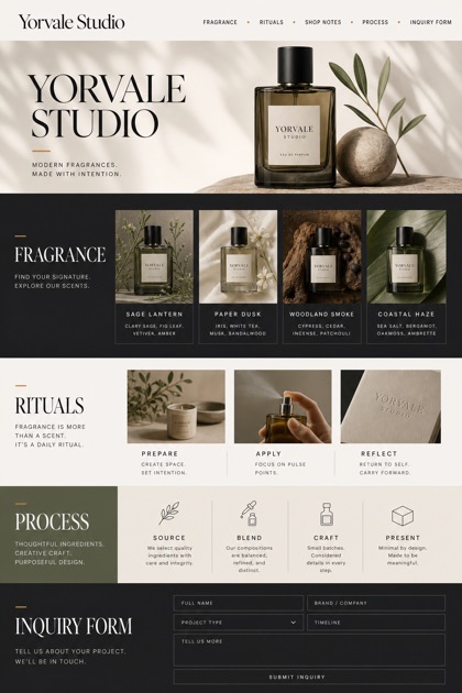 Beauty & Wellness website design for United States, showing a clear opening, service information, supporting content, and a focused inquiry action.
