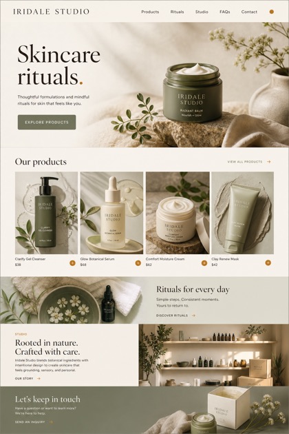 Beauty & Wellness website design for United States, showing a clear opening, service information, supporting content, and a focused inquiry action.
