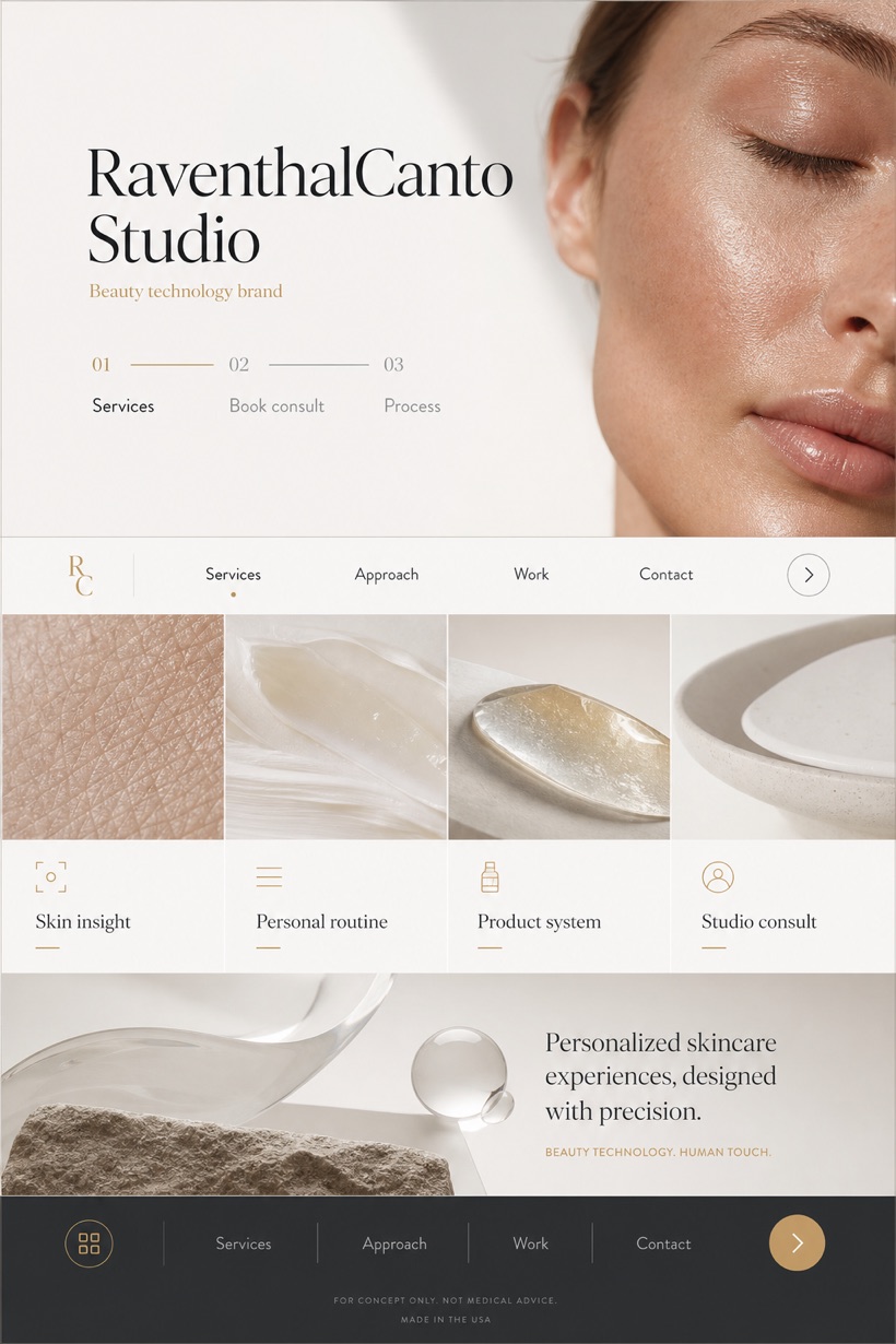 Beauty & Wellness website design for United States, showing a clear opening, service information, supporting content, and a focused inquiry action.