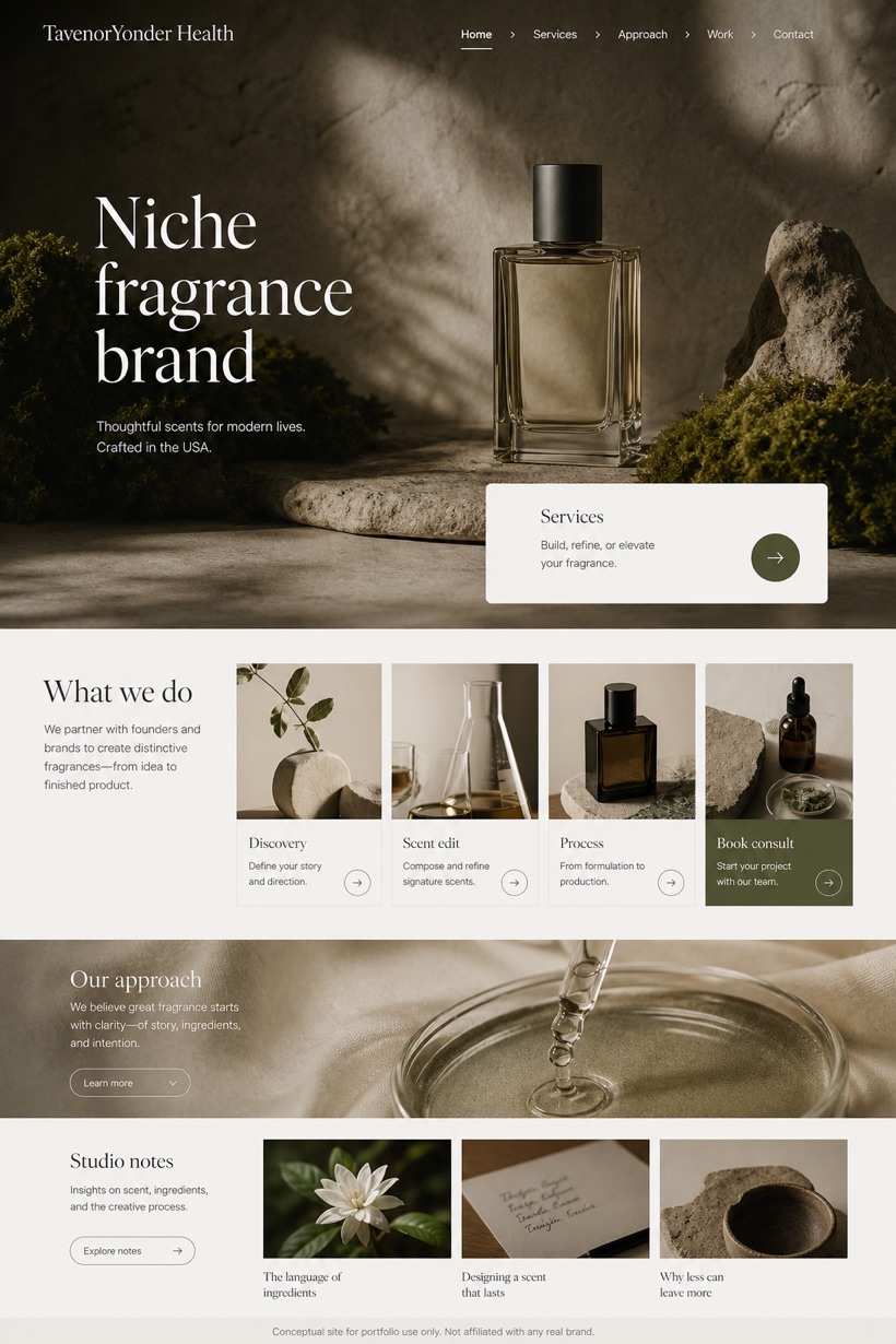 Beauty & Wellness website design for United States, showing a clear opening, service information, supporting content, and a focused inquiry action.