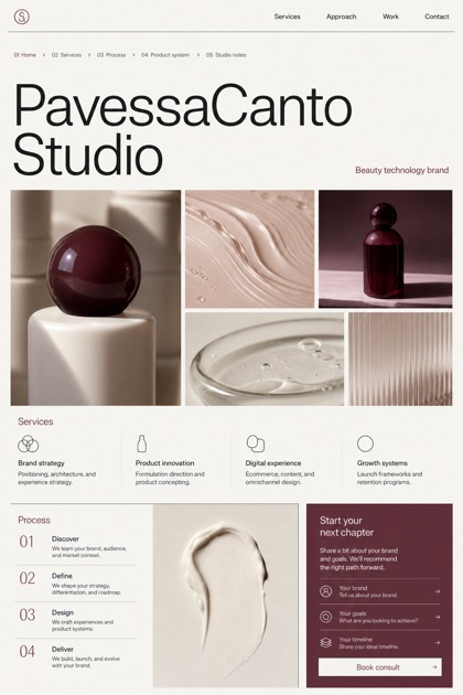 Beauty & Wellness website design for United States, showing a clear opening, service information, supporting content, and a focused inquiry action.