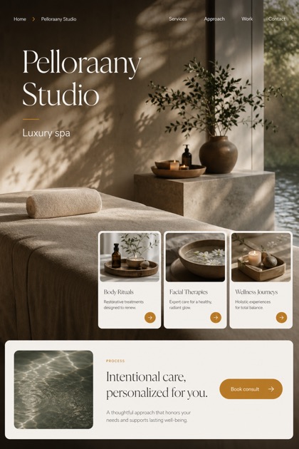 Beauty & Wellness website design for United States, showing a clear opening, service information, supporting content, and a focused inquiry action.