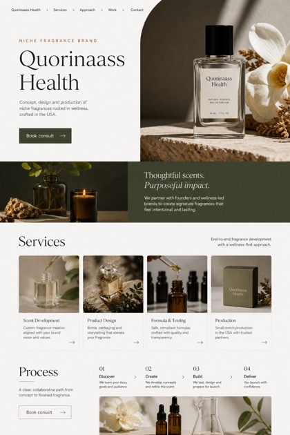 Beauty & Wellness website design for United States, showing a clear opening, service information, supporting content, and a focused inquiry action.