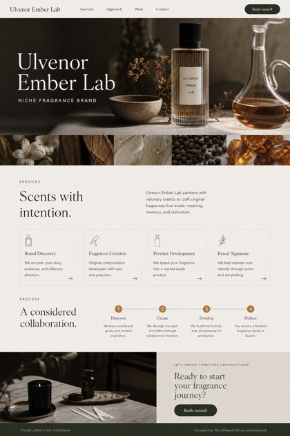 Beauty & Wellness website design for United States, showing a clear opening, service information, supporting content, and a focused inquiry action.