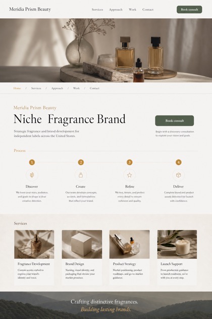Beauty & Wellness website design for United States, showing a clear opening, service information, supporting content, and a focused inquiry action.