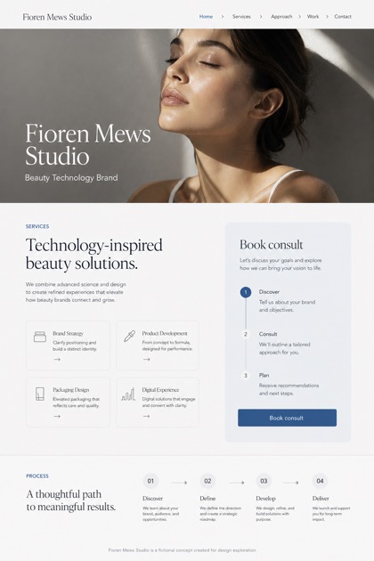 Beauty & Wellness website design for United States, showing a clear opening, service information, supporting content, and a focused inquiry action.