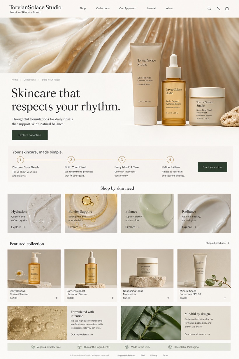 Beauty & Wellness website design for United States, showing a clear opening, service information, supporting content, and a focused inquiry action.