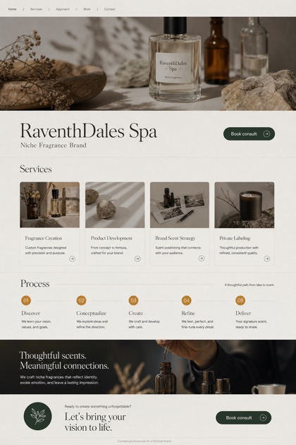 Beauty & Wellness website design for United States, showing a clear opening, service information, supporting content, and a focused inquiry action.