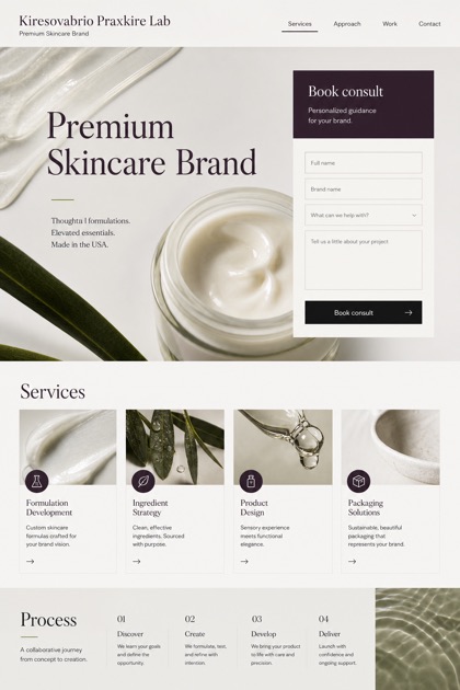 Beauty & Wellness website design for United States, showing a clear opening, service information, supporting content, and a focused inquiry action.