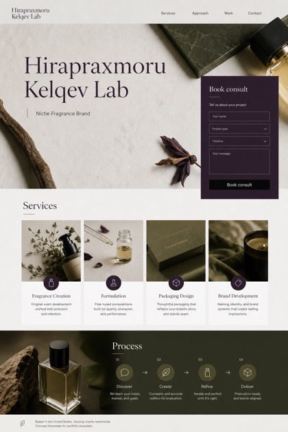 Beauty & Wellness website design for United States, showing a clear opening, service information, supporting content, and a focused inquiry action.