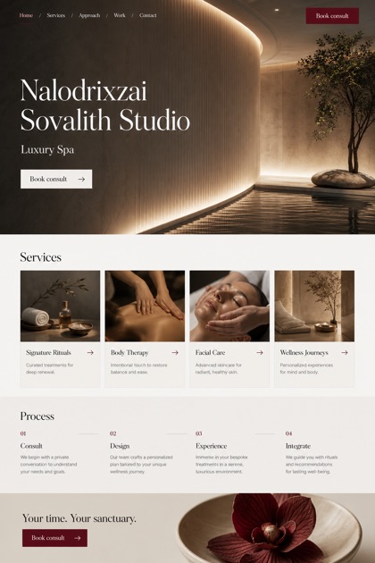 Beauty & Wellness website design for United States, showing a clear opening, service information, supporting content, and a focused inquiry action.