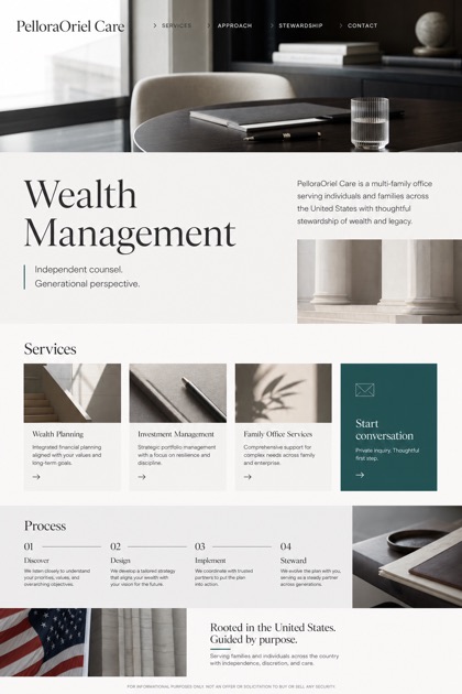 Finance website design for United States, showing a clear opening, service information, supporting content, and a focused inquiry action.