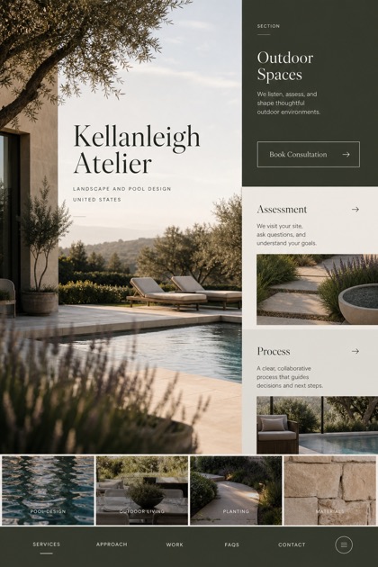 Architecture & Interiors website design for United States, showing a clear opening, service information, supporting content, and a focused inquiry action.