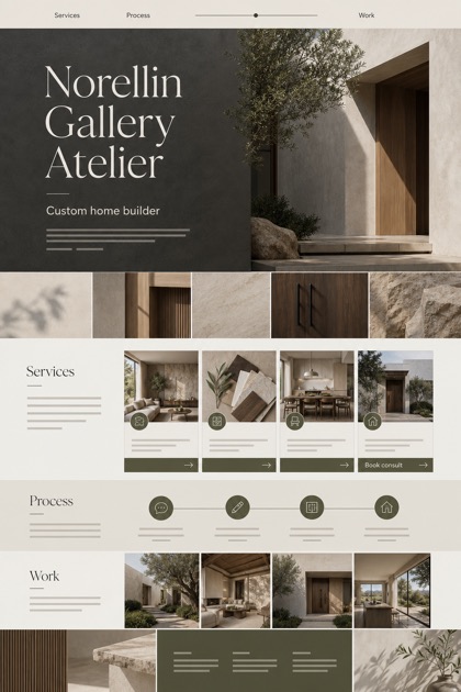 Architecture & Interiors website design for United States, showing a clear opening, service information, supporting content, and a focused inquiry action.
