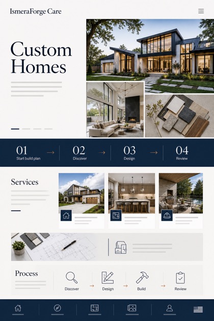 Architecture & Interiors website design for United States, showing a clear opening, service information, supporting content, and a focused inquiry action.