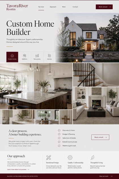 Architecture & Interiors website design for United States, showing a clear opening, service information, supporting content, and a focused inquiry action.