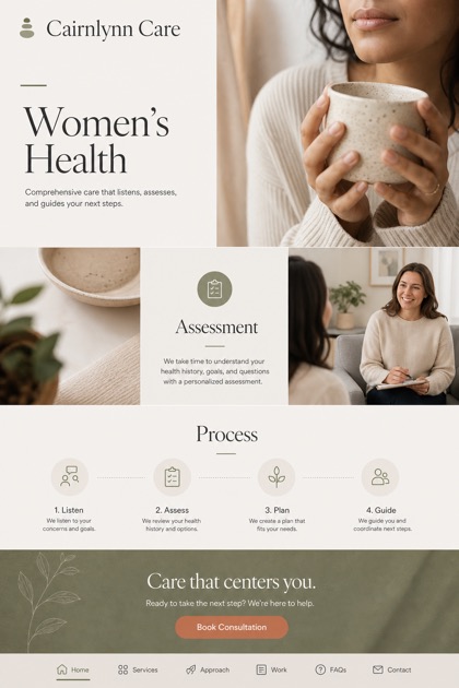 Healthcare website design for United States, showing a clear opening, service information, supporting content, and a focused inquiry action.