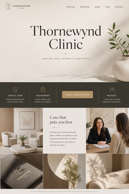 Healthcare website design for United States, showing a clear opening, service information, supporting content, and a focused inquiry action.