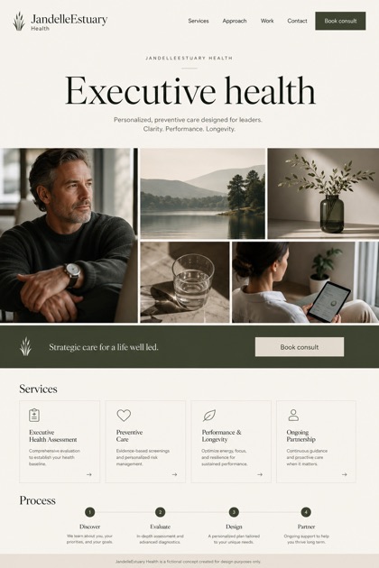 Healthcare website design for United States, showing a clear opening, service information, supporting content, and a focused inquiry action.