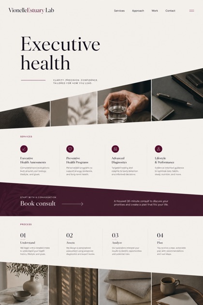 Healthcare website design for United States, showing a clear opening, service information, supporting content, and a focused inquiry action.