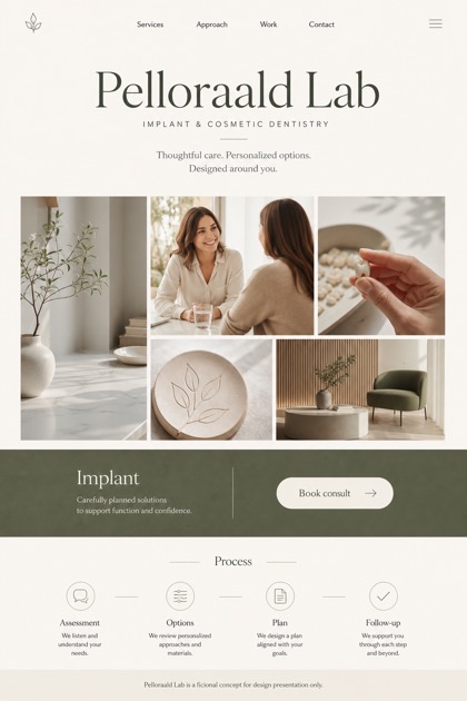 Healthcare website design for United States, showing a clear opening, service information, supporting content, and a focused inquiry action.