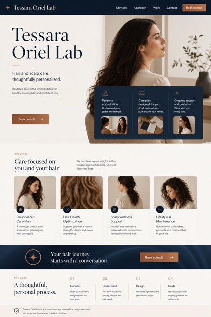 Healthcare website design for United States, showing a clear opening, service information, supporting content, and a focused inquiry action.