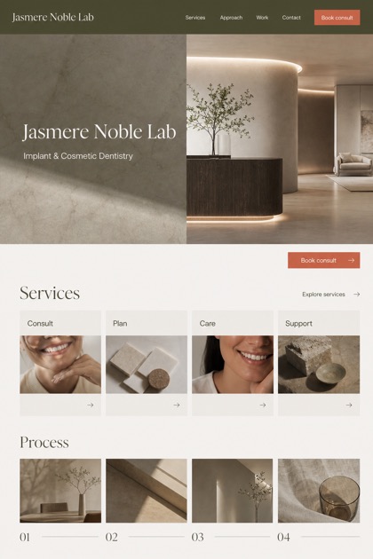 Healthcare website design for United States, showing a clear opening, service information, supporting content, and a focused inquiry action.