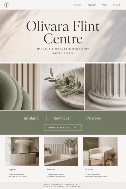 Healthcare website design for United States, showing a clear opening, service information, supporting content, and a focused inquiry action.