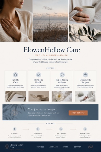 Healthcare website design for United States, showing a clear opening, service information, supporting content, and a focused inquiry action.