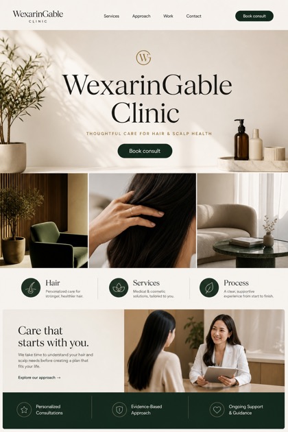 Healthcare website design for United States, showing a clear opening, service information, supporting content, and a focused inquiry action.