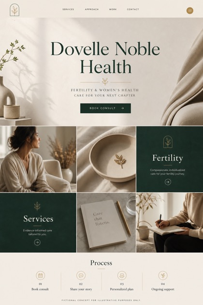 Healthcare website design for United States, showing a clear opening, service information, supporting content, and a focused inquiry action.
