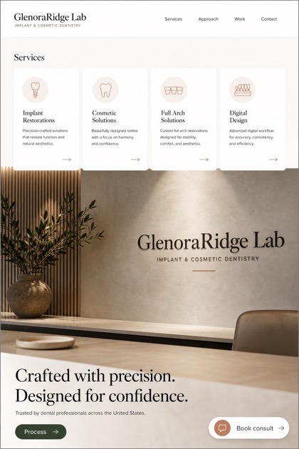 Healthcare website design for United States, showing a clear opening, service information, supporting content, and a focused inquiry action.