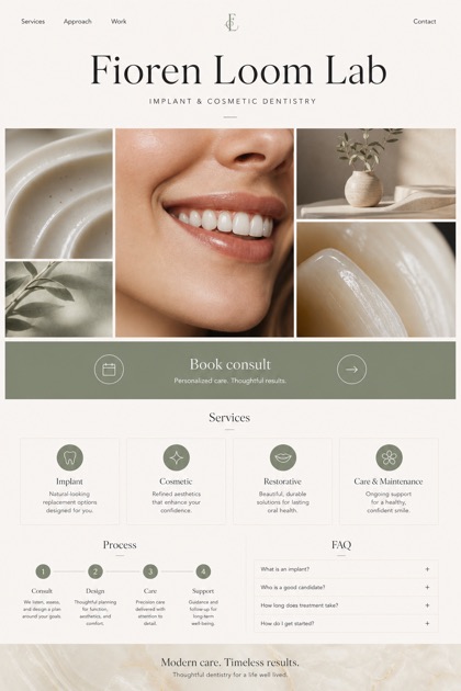 Healthcare website design for United States, showing a clear opening, service information, supporting content, and a focused inquiry action.
