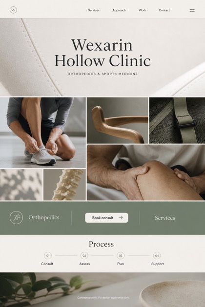 Healthcare website design for United States, showing a clear opening, service information, supporting content, and a focused inquiry action.