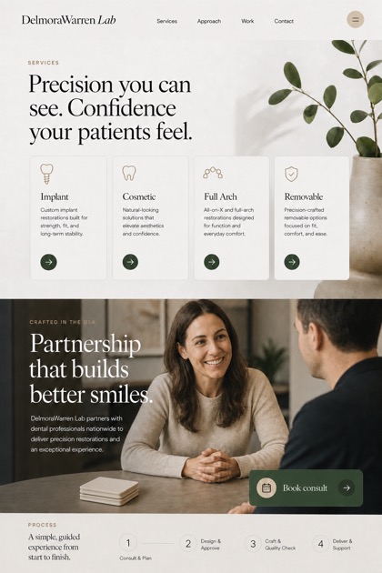 Healthcare website design for United States, showing a clear opening, service information, supporting content, and a focused inquiry action.