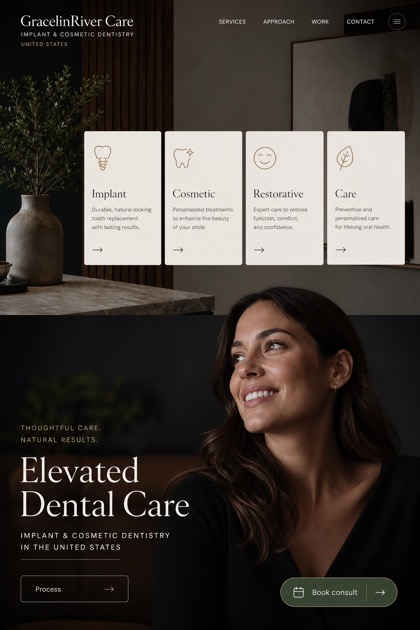 Healthcare website design for United States, showing a clear opening, service information, supporting content, and a focused inquiry action.