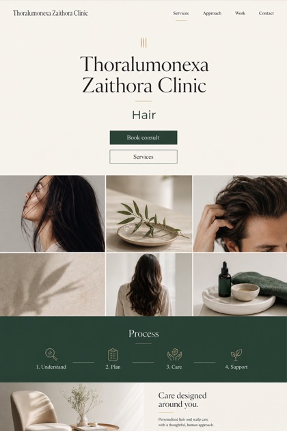 Healthcare website design for United States, showing a clear opening, service information, supporting content, and a focused inquiry action.