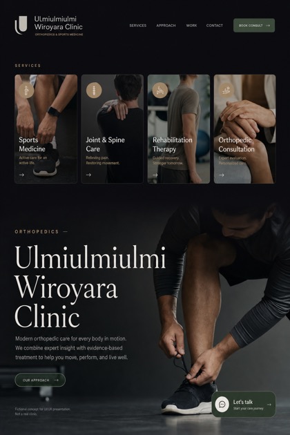 Healthcare website design for United States, showing a clear opening, service information, supporting content, and a focused inquiry action.